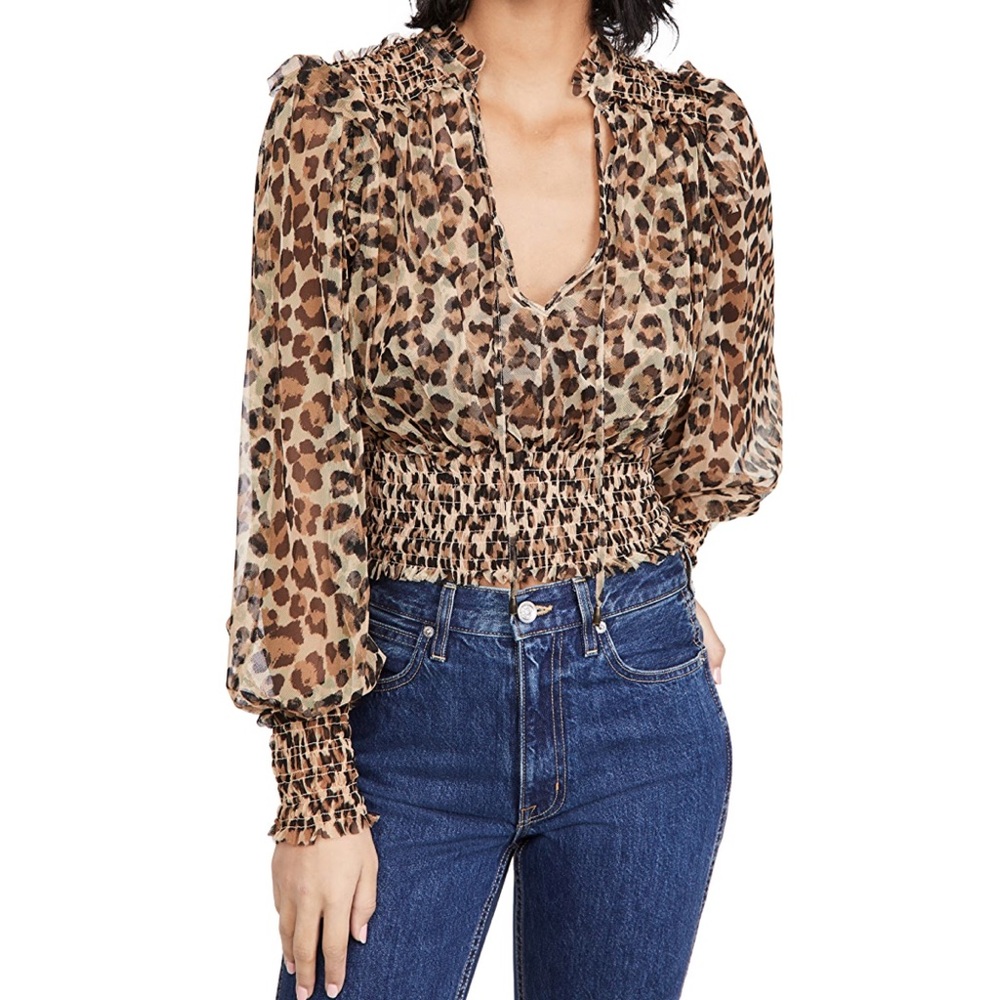 Free People Printed Twyla Top leopard